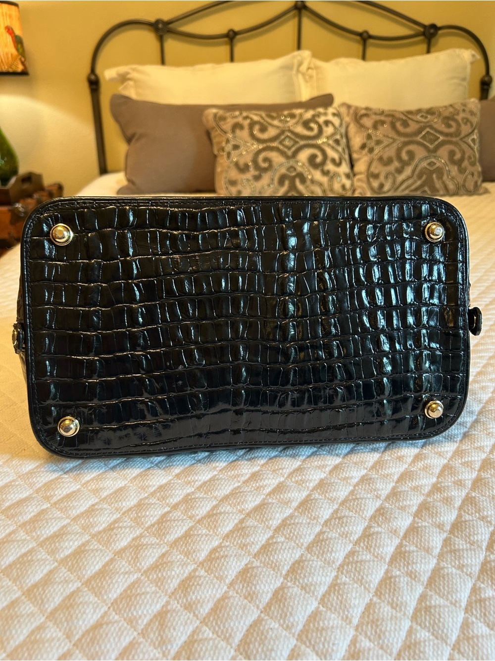 Brahmin Vivian Satchel in Black Embossed Leather - Picture 3 of 15